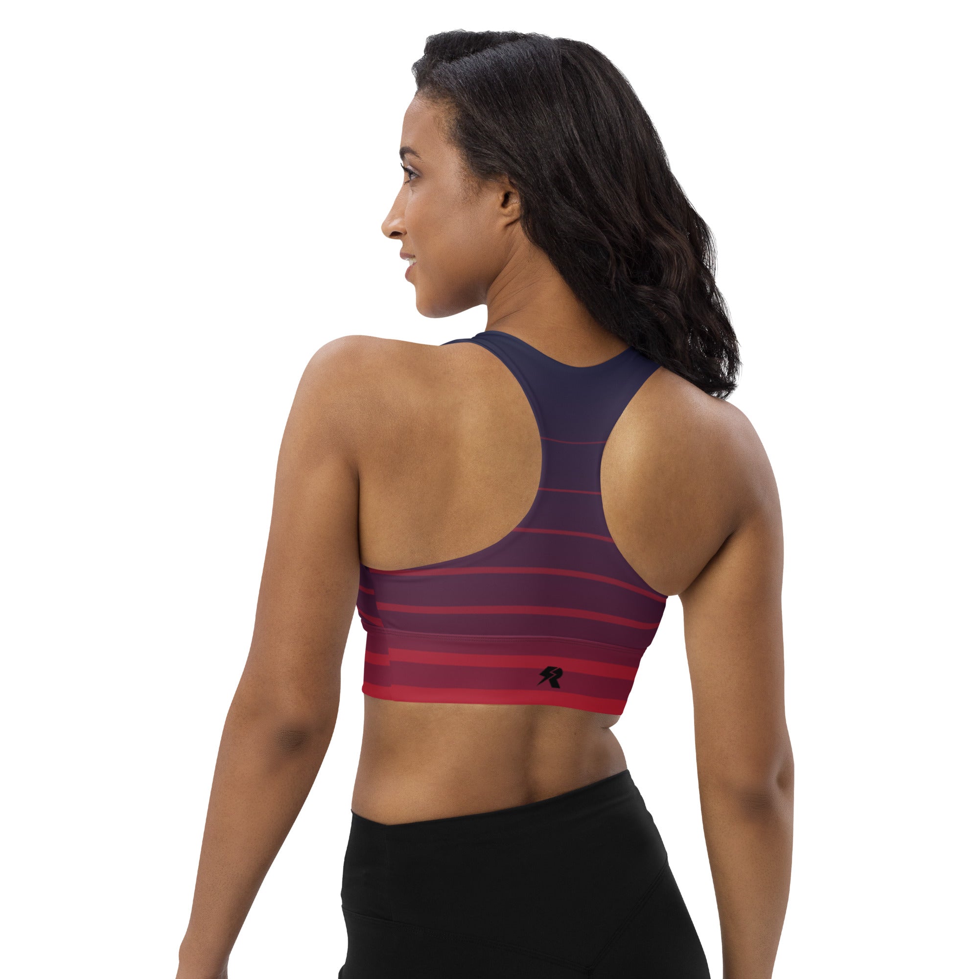 SHE REBEL - Stripes Longline Sports Bra